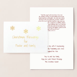 Christmas Blessings Pastor/Family Foil Card