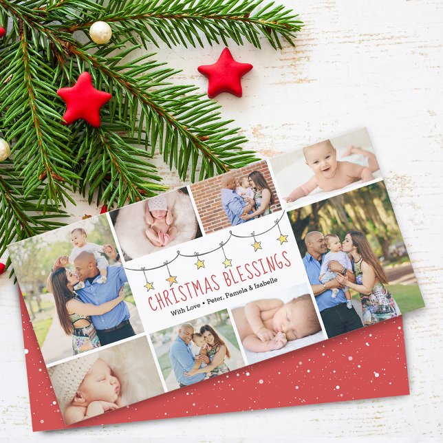 Christmas Blessings | Photo Collage | Holiday Card (Christmas Blessings | Photo Collage | Holiday Card)