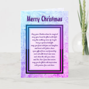 Christmas Blessings purple frost design Card