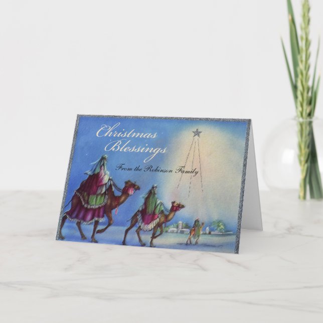 Christmas Blessings Star Personalised Cards (Front)