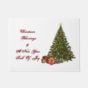 Christmas Blessings Tree Door Mat
