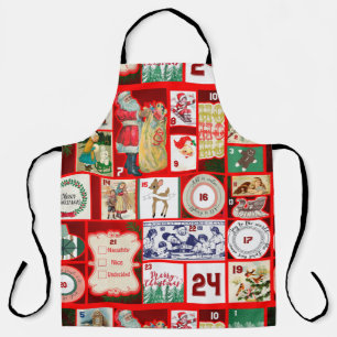 Christmas Block Advent Illustration Square Art Apron