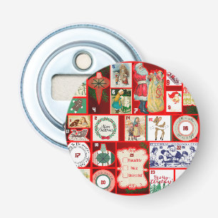 Christmas Block Advent Illustration Square Art Bottle Opener