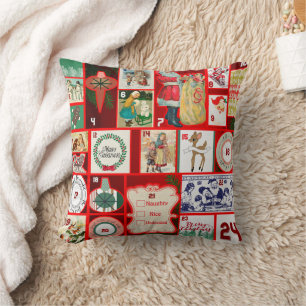 Christmas Block Advent Illustration Square Art Cushion