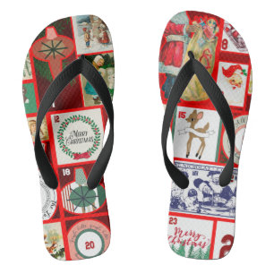 Christmas Block Advent Illustration Square Art Jandals