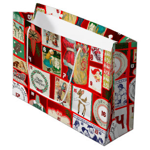 Christmas Block Advent Illustration Square Art Large Gift Bag