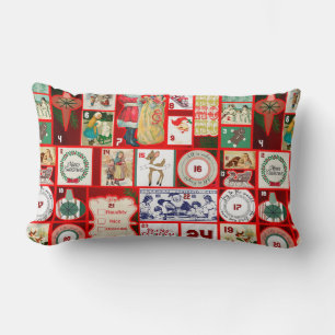 Christmas Block Advent Illustration Square Art Lumbar Cushion