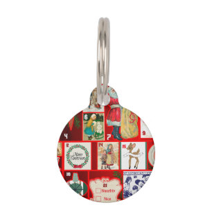 Christmas Block Advent Illustration Square Art Pet Tag