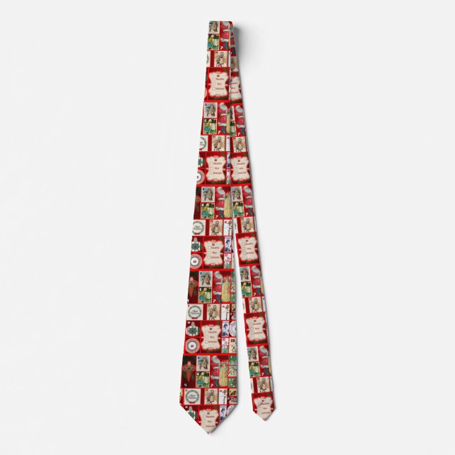 Christmas Block Advent Illustration Square Art Tie (Front)