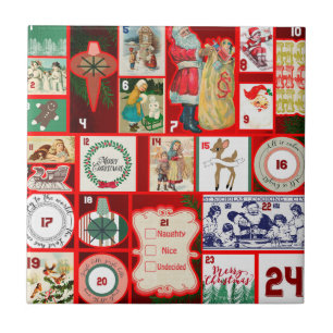 Christmas Block Advent Illustration Square Art Tile