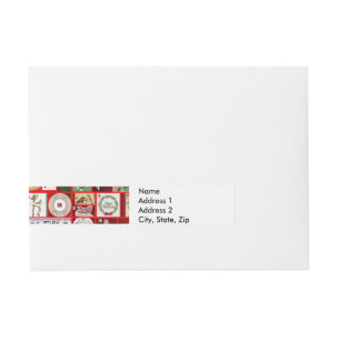 Christmas Block Advent Illustration Square Art Wraparound Address Label