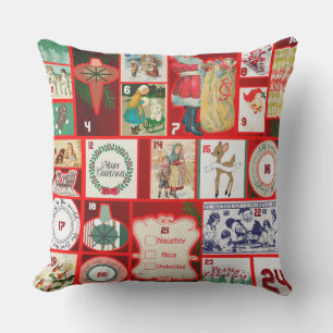 Christmas Block Illustration Squares Cushion