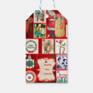 Christmas Block Illustration Squares Gift Tags