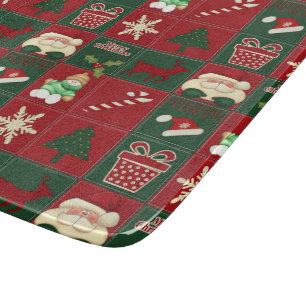 Christmas Blocks-6x7 GLASS CUTTING BOARD