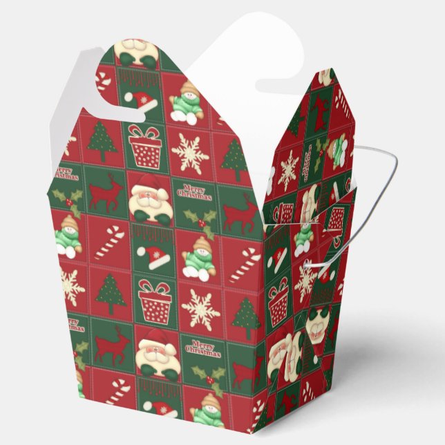 Christmas Blocks-PARTY FAVOR BOX, take out box (Opened)