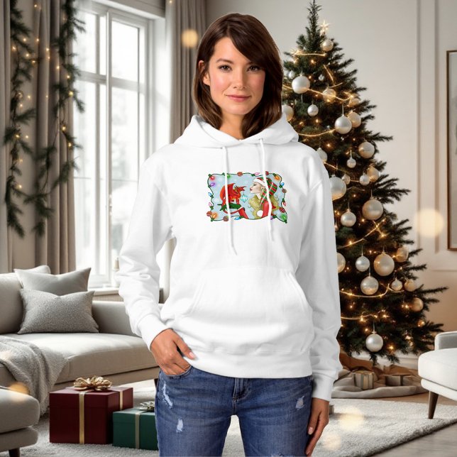 Christmas Blonde Elf Red Dragon Fantasy  Hoodie (Creator Uploaded)