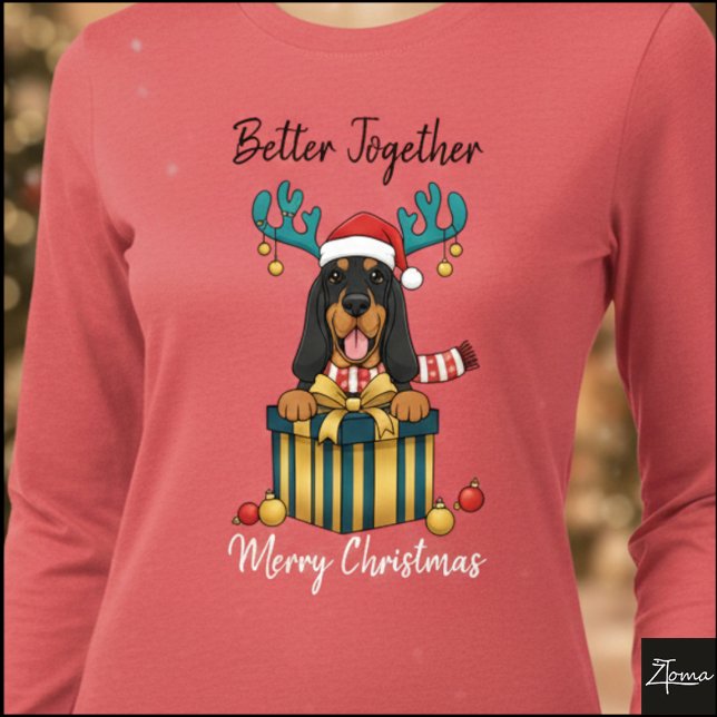 Christmas Bloodhound Reindeer Scarf Gift Graphic Tri-Blend Shirt (Creator Uploaded)