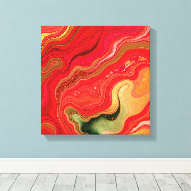 Christmas Bloom Frequencies Abstract Energy Canvas Print (Insitu(Wood Floor))
