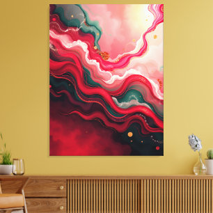 Christmas Bloom Frequencies – Abstract Energy Wrap Canvas Print