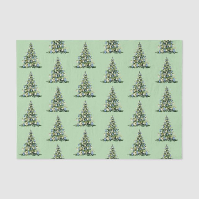 Christmas Blue Ginger Jars Tissue Paper (Front)