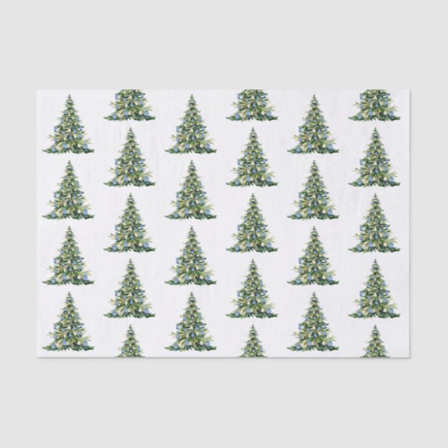 Christmas Blue Ginger Jars Tissue Paper (Front)