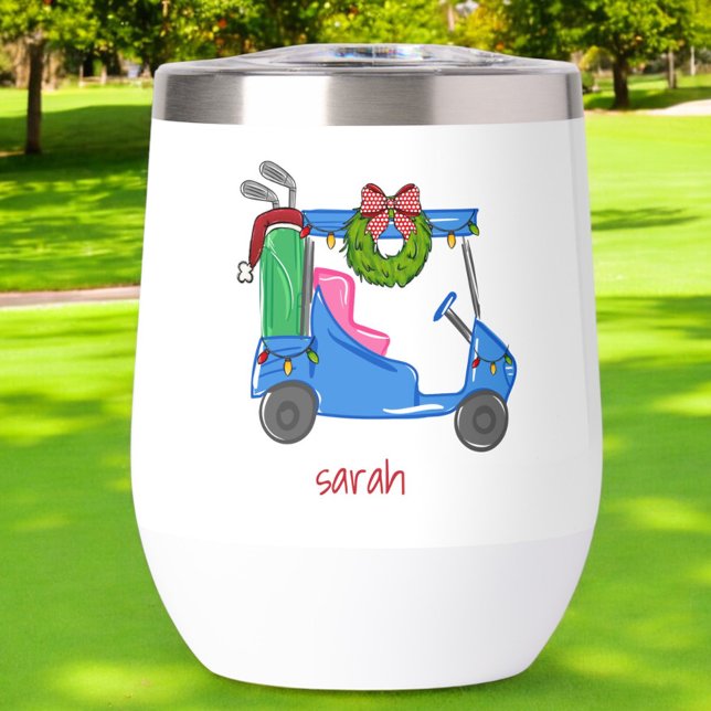 Christmas Blue Golf Cart Personalised Preppy (Creator Uploaded)