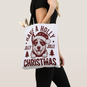 Christmas Blue Heeler Holly Jolly Dog Mum Vintage Tote Bag