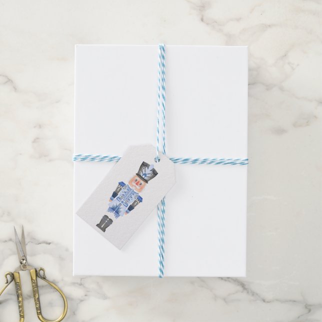 Christmas Blue Nutcracker Ballet  Gift Tags (With Twine)