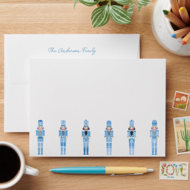 Christmas blue nutcrackers envelope (Desk)