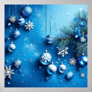 Christmas blue  poster
