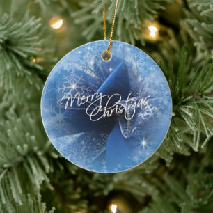 Christmas Blue Ribbon Ornament