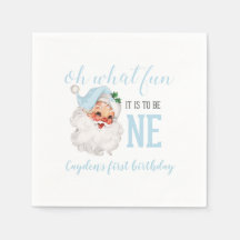 Christmas Blue Santa First Birthday