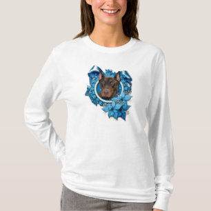 Christmas - Blue Snowflake - Doberman - Rocky T-Shirt