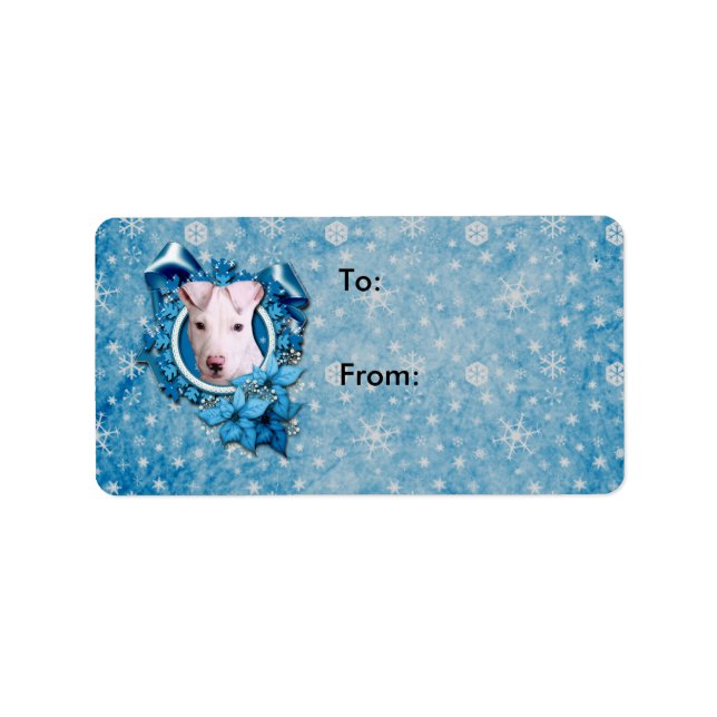 Christmas - Blue Snowflake - Pitbull - Petey Label (Front)