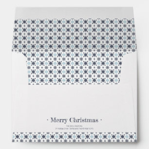 Christmas Blue Snowflake Return Address Envelope