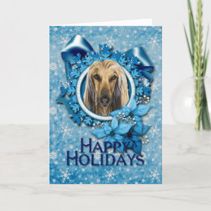 Christmas - Blue Snowflakes - Afghan Holiday Card