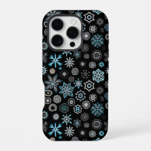Christmas Blue Snowflakes iPhone 16 Pro Case