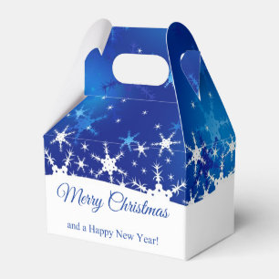 Christmas Blue Winter Snowflakes Favour Box
