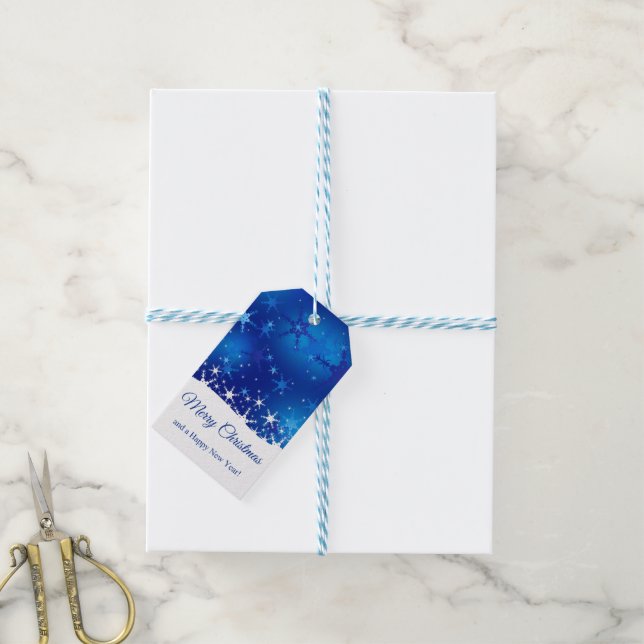 Christmas Blue Winter Snowflakes Gift Tags (With Twine)