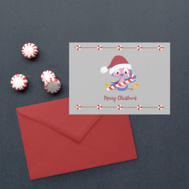 Christmas Bluebird Candy Decor Customisable Text Holiday Card (Creator Uploaded)
