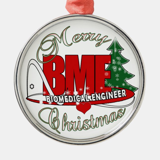 CHRISTMAS BME BIOMEDICAL ENGINEER METAL TREE DECORATION (Front)
