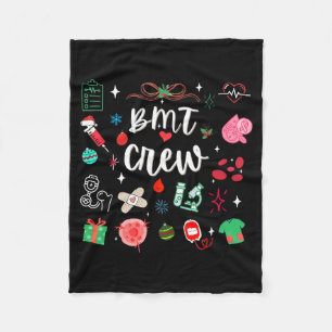 Christmas Bmt Crew Nurse Bone Marrow Transplant Nu Fleece Blanket
