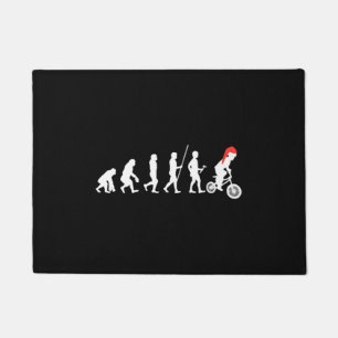 Christmas BMX Bikers Evolution Art Gift Ideas Doormat