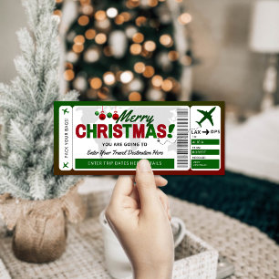 Christmas Boarding Pass Template   Surprise Trip