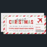Christmas Boarding Pass Voucher Gift Ticket Invitation<br><div class="desc">Are you planning to give a surprise trip as a gift but you feel bad for not having anything physical to pack?  So this Fake Trip Template is perfect for you.</div>