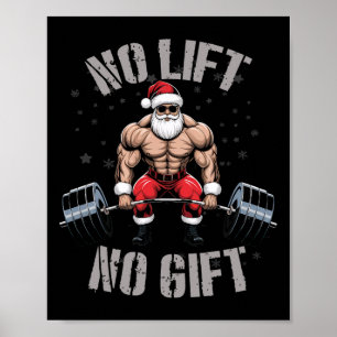 Christmas Bodybuilding Bodybuilder - Santa Weightl Poster
