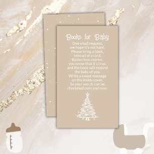 Christmas Boho Beige Gender Neutral Books for Baby Enclosure Card