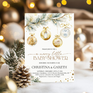 Christmas Boho Merry Little Baby Shower  Invitation