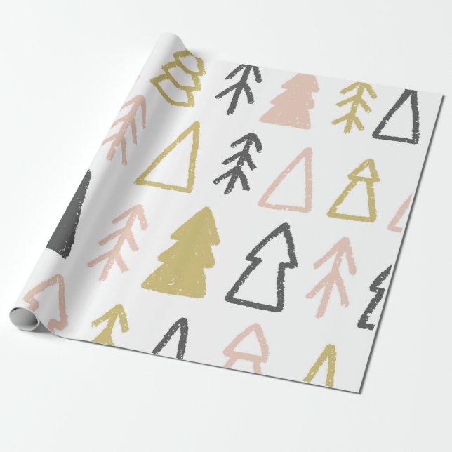 Christmas Boho Modern Vintage Wrapping Paper (Unrolled)