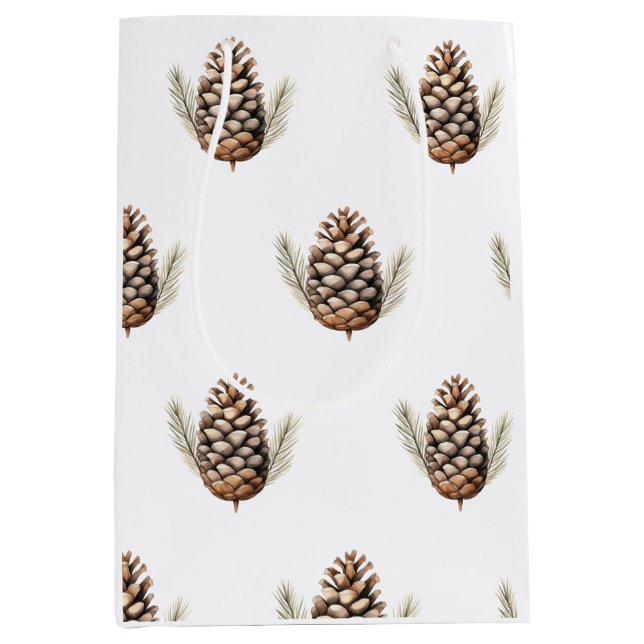 Christmas Boho Water color Wrapping Paper Medium Gift Bag (Front)